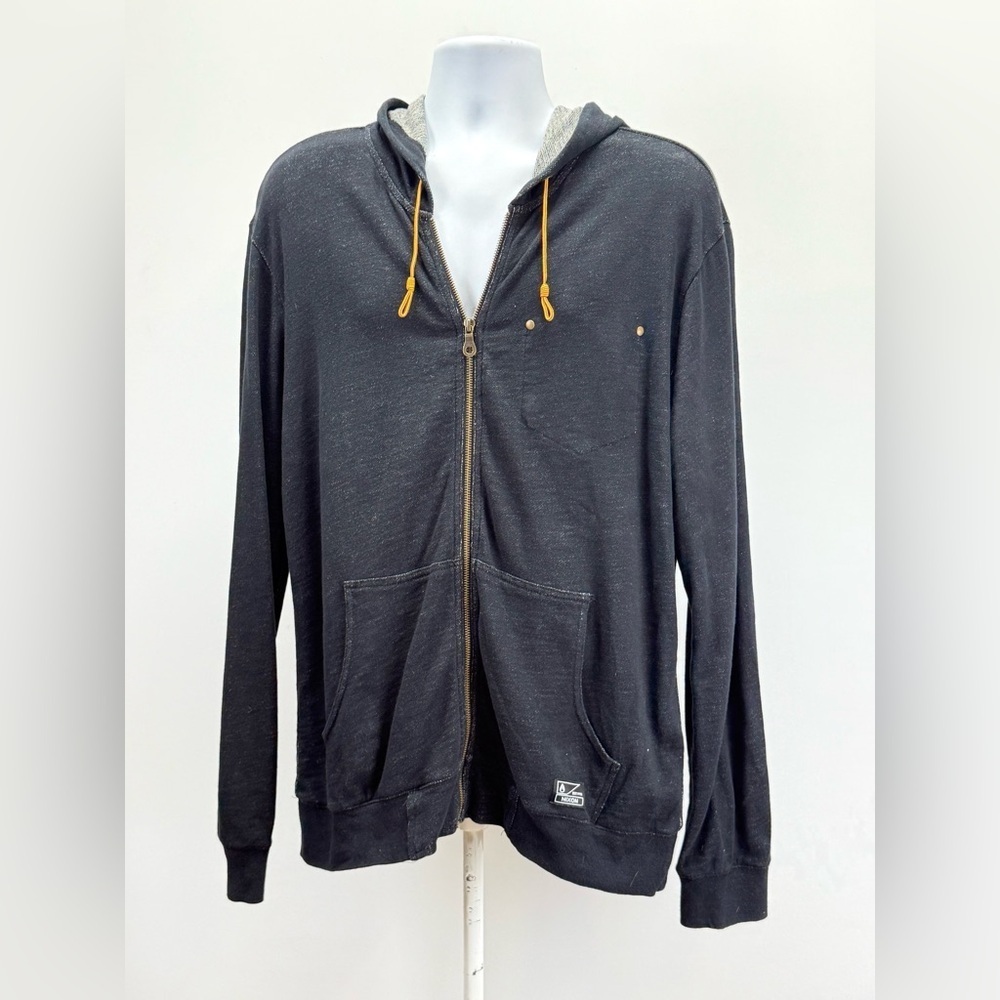 NIXON Men's black heather full zip hoodie size M - Picture 5 of 15